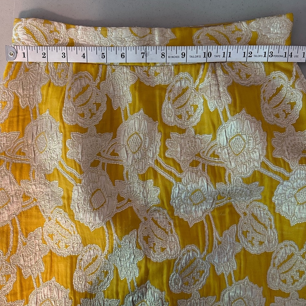 Kate Spade New York Yellow Gold Floral Skirt Size 4 - Picture 5 of 11